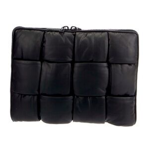 Auth Bottega Veneta Intrecciato Leather Puffy Laptop Pouch *Mint